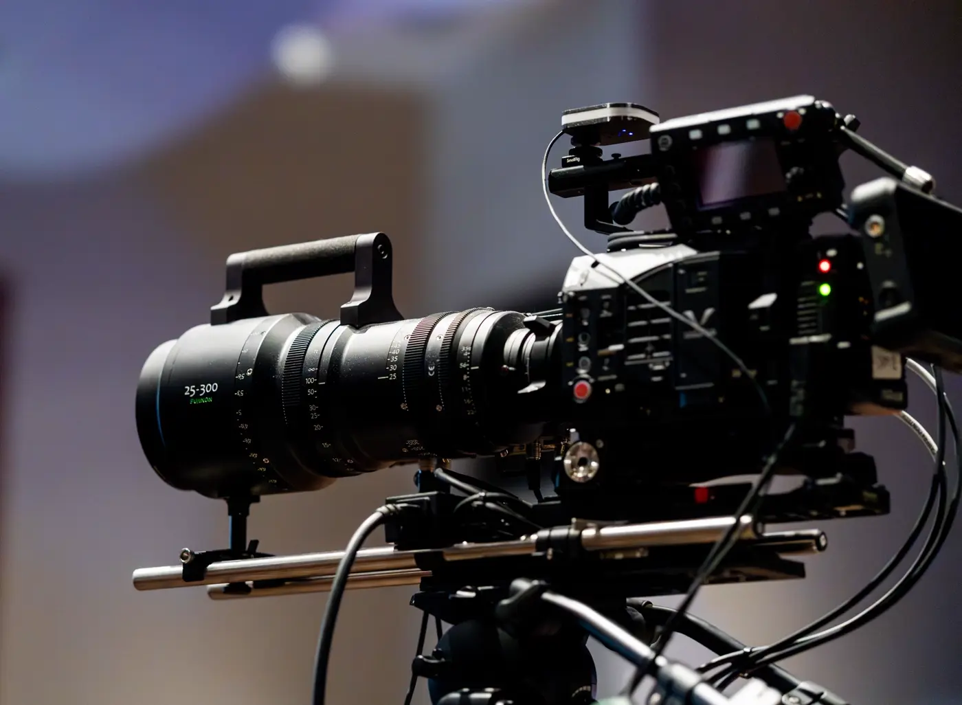 Cinema camera rig used for professional film production
